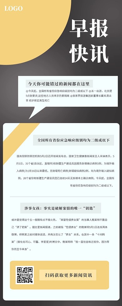 商务化早报快讯营销长图