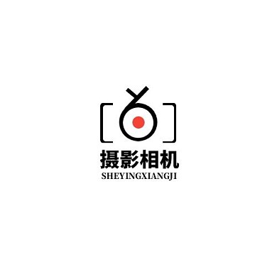 摄影相机几何红黑简约LOGO