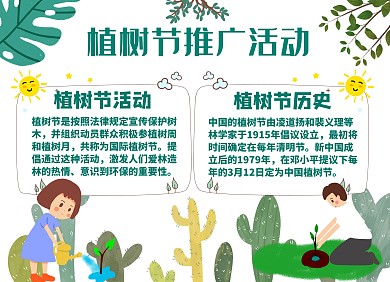 植树节宣传推广公益环保手抄报