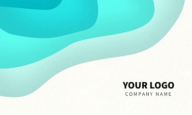 2023年个人简约渐变蓝色大气横版名片