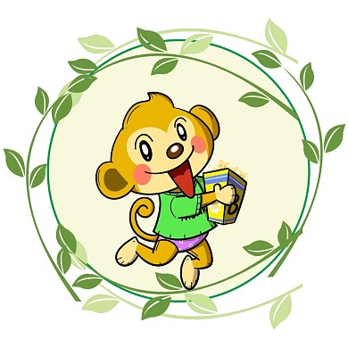 绿色自然卡通猴子红包头像