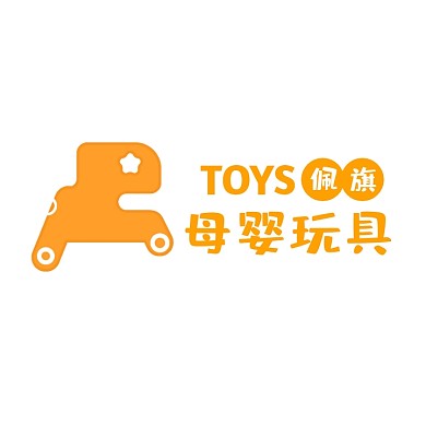 母婴玩具橙色创意logo设计图怪兽
