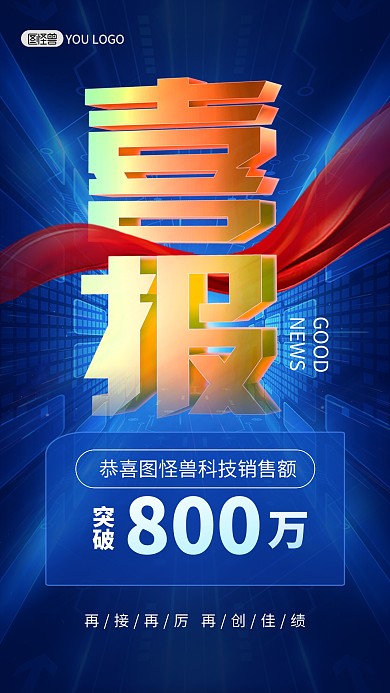 喜报贺报金融地产行业业绩排行榜手机海报