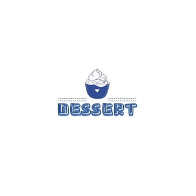 立体logo字母甜品设计蓝色调店铺用