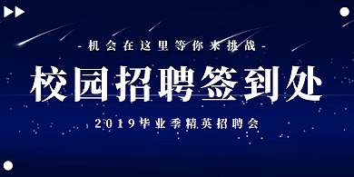 商务风企业校园毕业招聘签到背景墙
