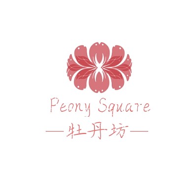 牡丹花几何花卉创意logo
