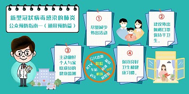 新型冠状病毒感染的肺炎防疫公告栏横版海报