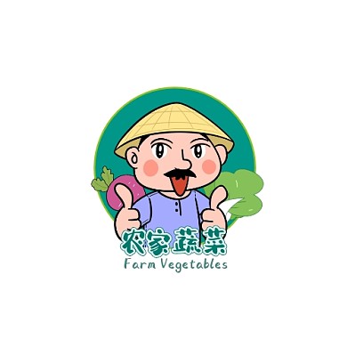 农家蔬菜绿色卡通LOGO平面设计