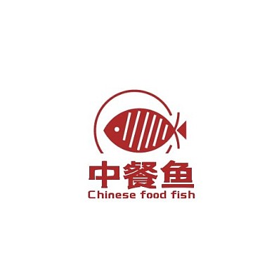 中餐鱼美食餐饮棕色简约LOGO