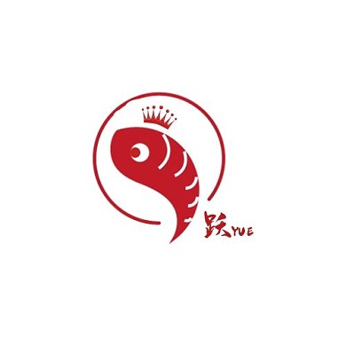 鲤鱼跃龙门红色简约跃logo