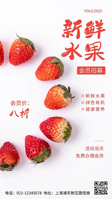 摄影图周年庆通用会员招募简约风手机海报