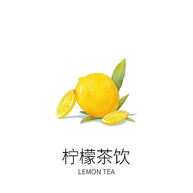 柠檬茶饮logo黄柠檬