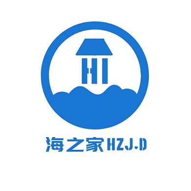 海背景简约蓝色印刷平面LOGO设计