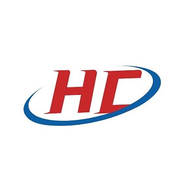简约创意蓝色红色圆形几何HC字母logo