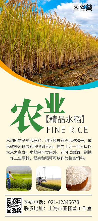 农业公司精品水稻X展架
