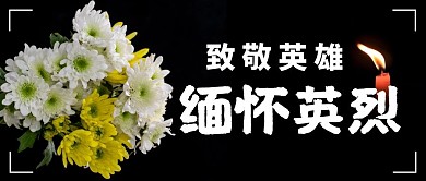 致敬英雄缅怀英烈公众号封面清明节