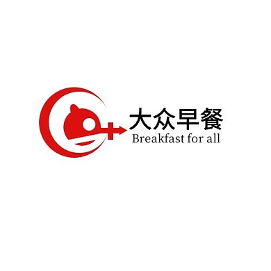 大众早餐早字吃红色简约LOGO