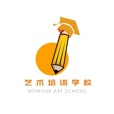 艺术培训学校铅笔创意logo设计