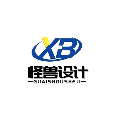 XB字母圆环蓝黄简约LOGO