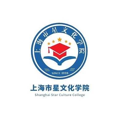院徽书本蓝色简约学院logo