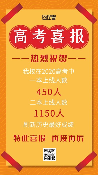 高考喜报简约创意手机海报