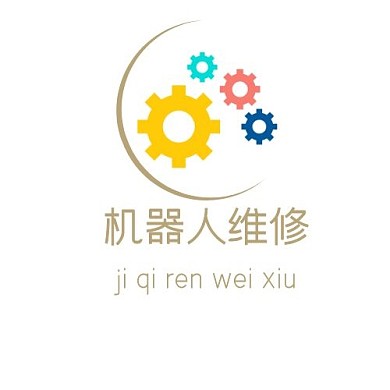 黄色调机器人维修logo