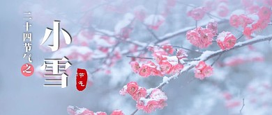 公众号首图小雪蓝色简约节气