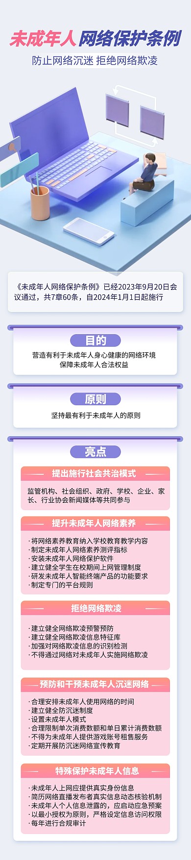 热点政策发布未成年人网络保护文章长图
