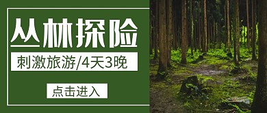 丛林探险绿色创意简约公众号封面首图