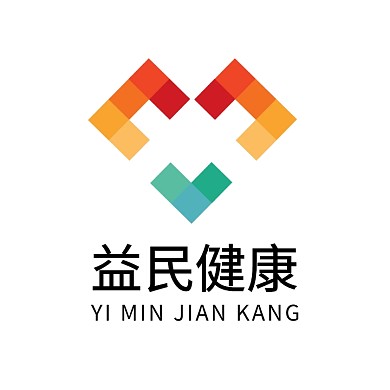 彩色心形健康管理机构简洁LOGO设计