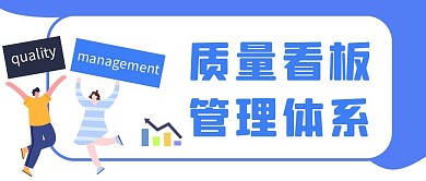 质量看板管理体系蓝色卡通数据