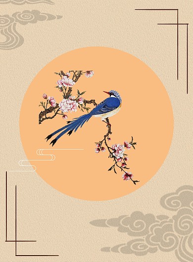 未命名装饰画 花鸟黄色简约花鸟装饰画