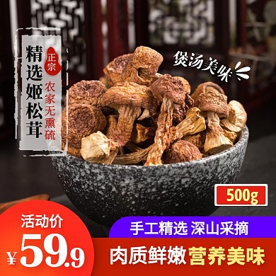精选姬松茸干货野生菌菇简约风主图直通车
