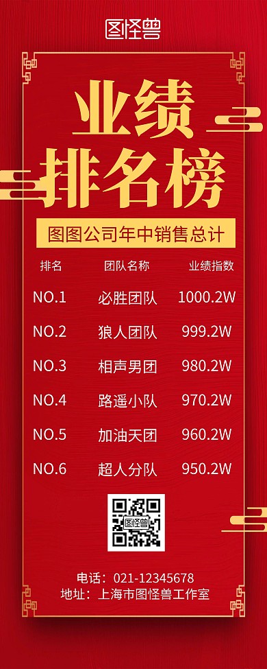 创意简约大气几何公司排名易拉宝