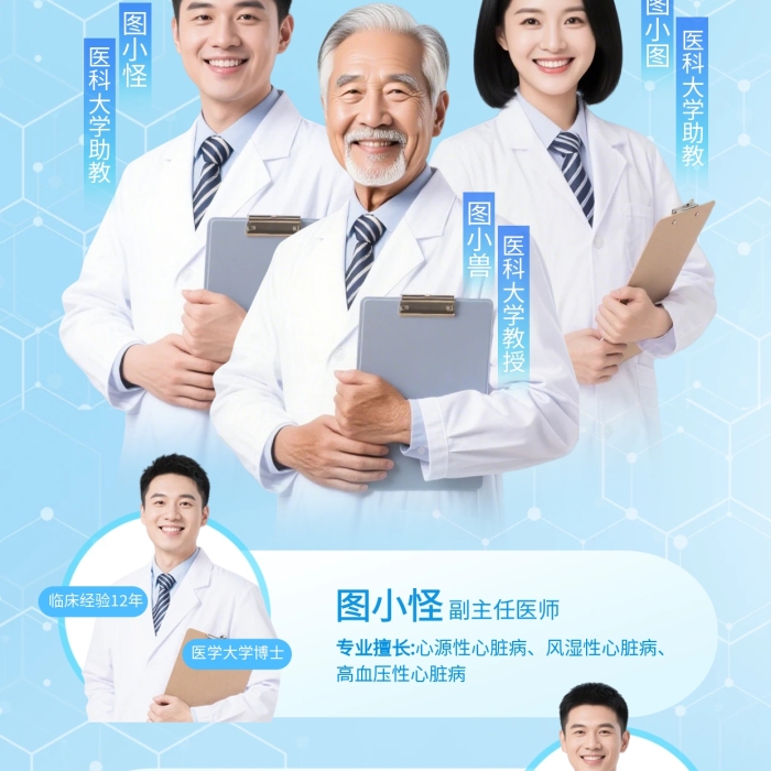医生团队风采展示全屏海报