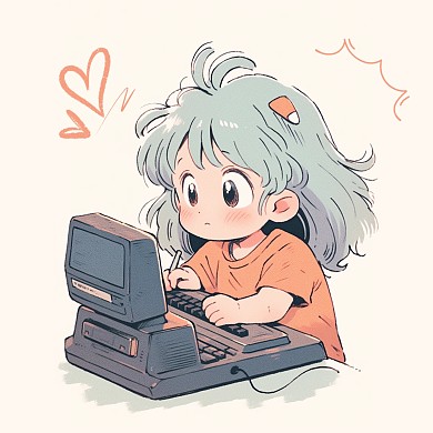 现代简约女孩插画情侣头像