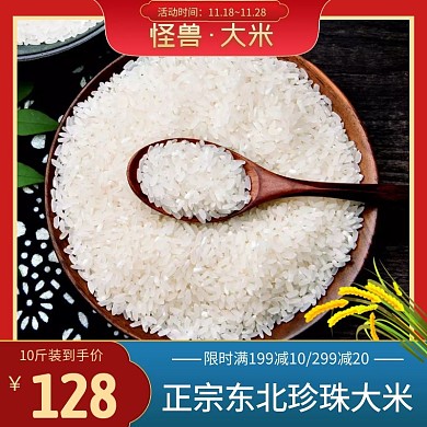东北大米红色简约时尚主图直通车