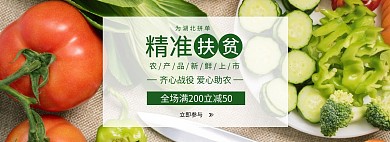 淘宝农产品精准扶贫简约绿色banner