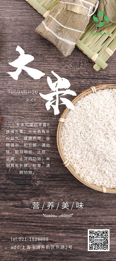 简约大米展架模版