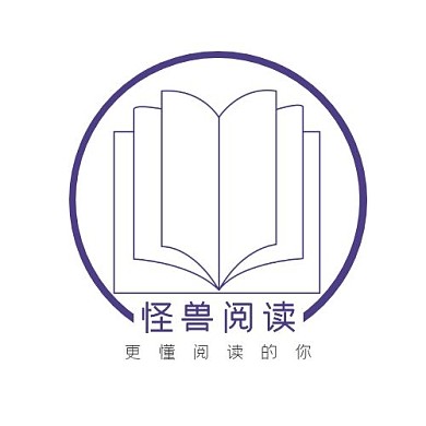 蓝色几何在线阅读logo设计模板	