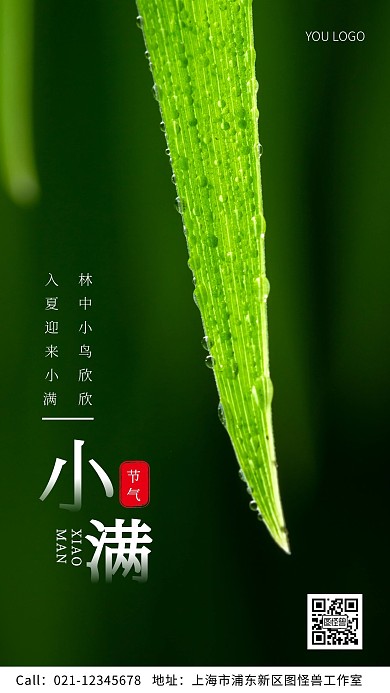 小满古诗词白色简约风摄影图海报