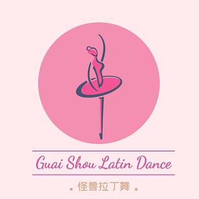 简约创意粉色红色唯美舞蹈logo