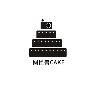 蛋糕店黑白脆皮蛋糕logo设计
