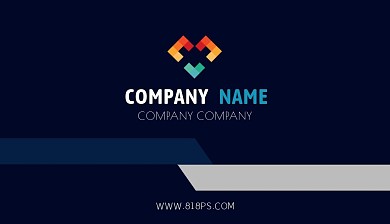 几何创意蓝白商务个人名片