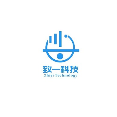 致一科技圆方形组合蓝色简约LOGO