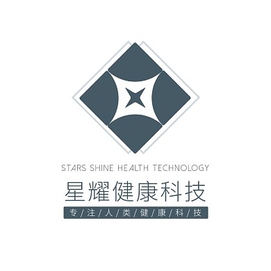 灰蓝几何图形星耀健康科技头像logo