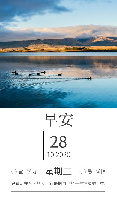 10.28早安简约慰问白底日签