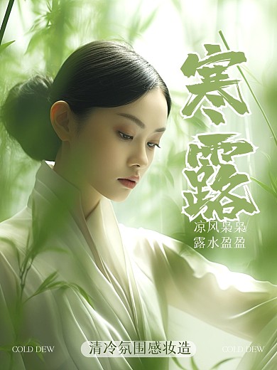 寒露传统节气妆容教程效果模板