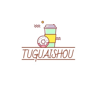 奶茶馆卡通简笔画logo设计