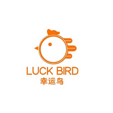 橘色几何创意幸运鸟商品LOGO